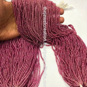 ลูกปัดพลอยทัวร์มาลีนสำหรับเด็กสีชมพูธรรมชาติขนาด3มม. 4มม. - Product Image 1