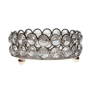 Bandeja de Cristal Decorativa Personalizada de Acero Plateado de Lujo para Bodas, Hoteles, Servicio de Postres, Regalos - Product Image 1
