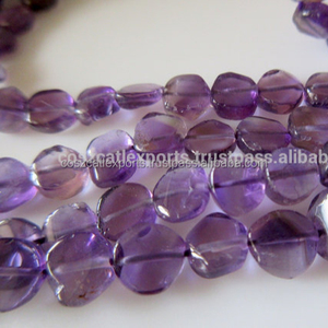 Hilo de cuentas de amatista, moneda plana de 9mm, púrpura, venta al por mayor - Product Image 1