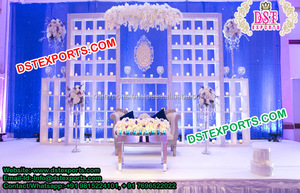 เวทีแต่งงานดอกไม้เทียนกลับผนังอินเดียแต่งงานเวทีฉากหลังเทียนผู้ผลิตและส่งออก - Product Image 2