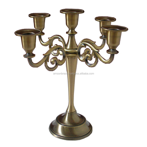 Portavelas grande de hierro metálico para decoración de hotel candelabro clásico oblongo para decoración de boda hecho a mano - Product Image 3