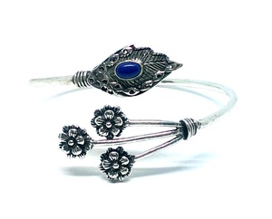 Venta al por mayor de moda ajustable plata lapislázuli brazalete de plata - Product Image 1