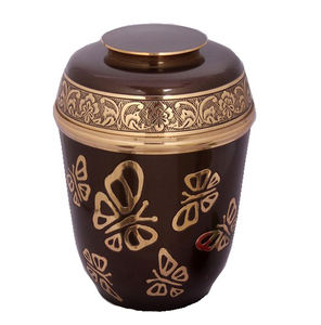 Urne funéraire européenne en laiton massif pour cendres humaines, urne religieuse pour cendres d'adultes, urne en marbre noir et métal - Product Image 6