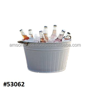 Wine Bucket Oval Shaped Metal Ice Bucket with Sided Handle & Beverage <b>Tubs</b> Decorative Metal Wine <b>Tub</b> Cooler - Product Image 5