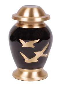 Commémoratif bleu Royal avec oiseau argenté souvenir animaux de compagnie, urnes de crémation pour cendres funérailles métal laiton/aluminium - Product Image 6