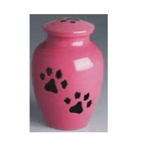 Beautiful Memorial Baby Pink Pets Paw Print Cremation Urns for Funeral Ashes Metal Brass/Aluminum - Product Image 4
