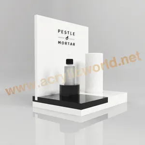 Présentoir de bouteille de parfum acrylique de comptoir personnalisé de fabricant, présentoirs de maquillage en plastique acrylique