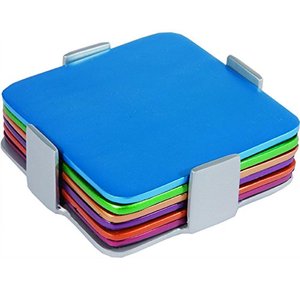 Sous-verre carré classique multicolore en aluminium écologique pour bar et table à manger - Product Image 1