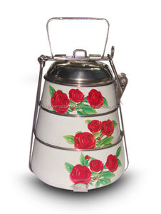 Caja Tiffin de almuerzo de metal con portador térmico de acero inoxidable para transporte conveniente y comida caliente - Product Image 2