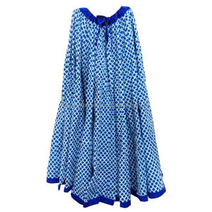 Vente en gros de jupes longues en coton à imprimé floral du Rajasthan pour adultes, vêtements décontractés de grande taille pour l'hiver - Product Image 2