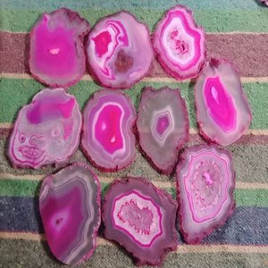 Posavasos de ágata Rodajas de piedras preciosas naturales Venta al por mayor Posavasos de té de cristal - Product Image 1