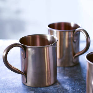 Gobelet cylindre brillant 1L 100% cuivre non martelé Moscow Mule fabricant indien métal pour tasses pour les fêtes - Product Image 5
