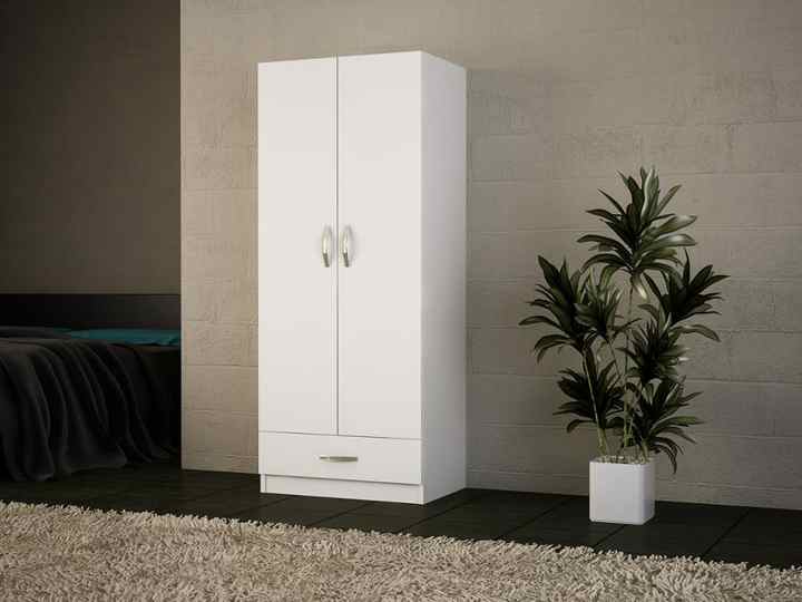 Exclusive Luxury Chipboard Available 1 Drawer White Lacquer 2 Door Wardrobe from Turkiye Best Seller