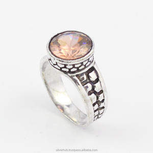 แหวนเงินแท้สีเลมอนรูปร่างทรงกลมมีสไตล์แหวนเงินแท้925แข็งสำหรับเป็นของขวัญ - Product Image 2