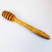 Cuillère à miel en bois d'olivier naturel Intercraft Tunisien 14 cm / 5,5 pouces, élégante vaisselle fabriquée en Tunisie, modèle HS14