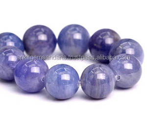 Cuentas de piedras preciosas de tanzanita, piedra suelta azul facetada, cuentas redondas lisas de 6mm para pulseras de joyería, fabricación de joyas - Product Image 3