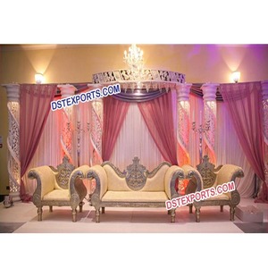 Elegant Wedding Crystal Stage Royal Look Wedding Stage <b>Set</b> Indian Wedding Stage <b>Decorations</b> - Product Image 1