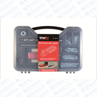 Woodfox WF-MP2HK Kit de plantilla de acero para agujeros ocultos de dos orificios con abrazadera C magnética superior y lateral, operado manualmente, profundidad ajustable para 1/2 pulgada