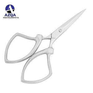 Tijeras de bordado medio doradas con mango de diseño de acero inoxidable Herramienta de corte de borde dentado y liso para papel y tela - Product Image 3