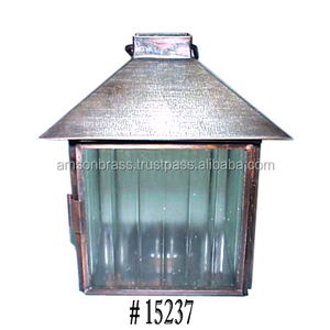 Metal Acero inoxidable vela linterna T luz vela linterna Metal vidrio decorativo Metal linterna hecha a mano decorativa - Product Image 6