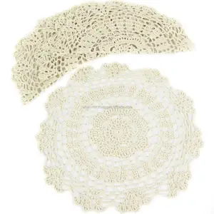 Dining Decor Cotton Cord Crochet Handcrafted Round Placemat