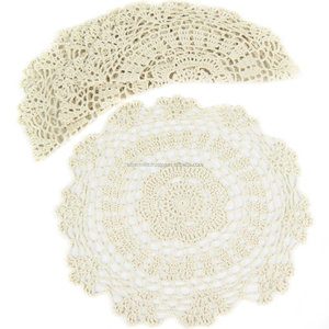 Dining Decor Cotton Cord Crochet Handcrafted <b>Round</b> <b>Placemat</b> - Product Image 1