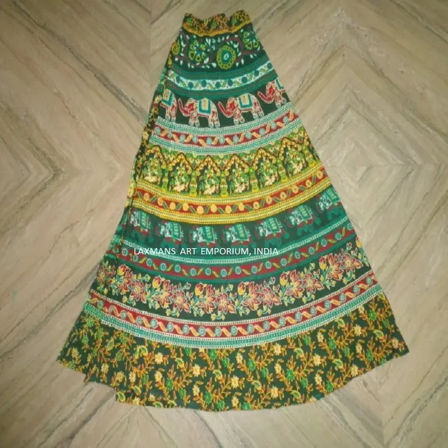 indian rajsthani hand printed long size wrap skirts