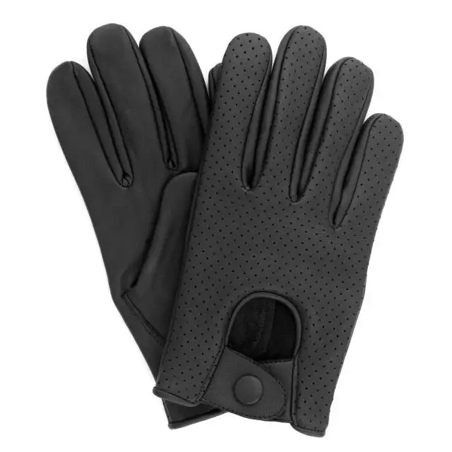 Men Unique Business Real Lambskin Sheep Mesh Style Leather Driving Gloves Fashion Dress GI-01