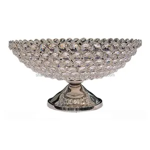 Silver Acrylic 300 Crystal Beaded Bowl Pedestal Vase Glamorize Your Wedding Party Table Decorative Centerpiece