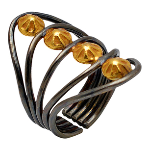 Super bague de designer Bague en argent sterling 925 avec bijoux plaqués or et rhodium noir pour cadeau d'anniversaire de mariage pour femme. - Product Image 2