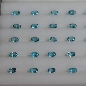 AAA Качество Натуральный Полудрагоценный камень 3x4 мм натуральный Швейцарский синий топаз Овальной Огранки Драгоценные камни по доступной цене