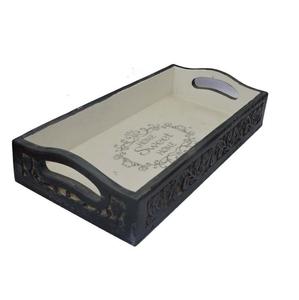 Bandeja de madera de lujo con tallado a mano, exterior e impresión de pantalla con esmalte, funciona en el interior - Product Image 2