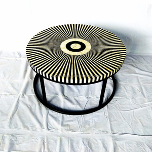 Indiens D'incrustation d'os Table Basse Ronde - Product Image 4