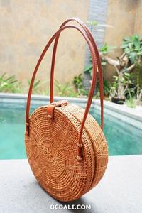 En gros Qualité D'exportation!! Grande Taille Rotin Cercle Rond Sacs À Main D'été Traditionnel Mode Design Ethnique de Bali - Product Image 4
