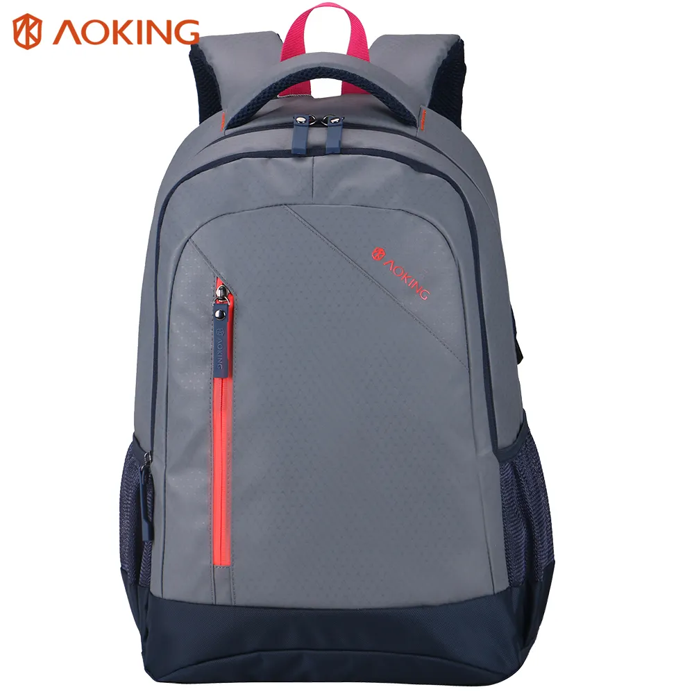 Aoking ergonomic solid grey day packs bagpack school backpacks logo custom casual rucksack mochila