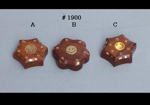 New designs handicraft Brass Inlay Wooden round <b>Incense</b> Stick fragrance <b>cone</b> Holder and Ash Catcher - Product Image 2