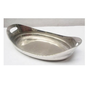 Nouvel arrivage de plateau de service de forme rectangulaire en métal aluminium couleur argent présentoir de fruits alimentaires pour la décoration de table de fête à la maison - Product Image 5