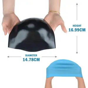 Naadloze 3D Siliconen Badmuts 3D Swim Cap Dome Badmuts Met Aangepaste Logo