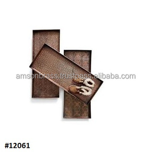 Plateau à bottes en cuivre pour l'entrée Plateau à chaussures en cuivre antique parfait pour bottes multi-usages Plateau à bottes en cuivre antique décoratif trois étoiles - Product Image 4