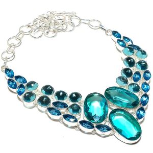 Collier en argent Sterling 925, style ethnique, pierres précieuses en Apatite néon, plaisir - Product Image 2