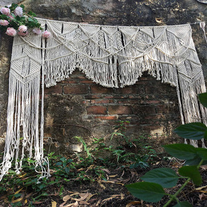 <b>Vintage</b> Bohemian Window Coverings Kitchen <b>Curtains</b> Handmade Cotton Rope <b>Vintage</b> Wedding Backdrop Macrame <b>Curtains</b> - Product Image 4