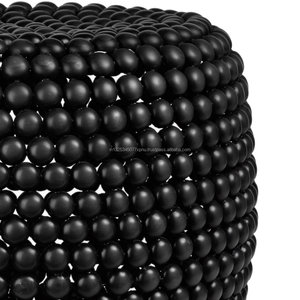 Tabouret pouf noir moderne Pabble pour meubles de maison dans le salon - Product Image 2