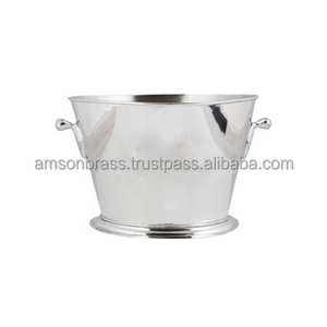 Meilleure vente Cuve à vin en métal massif Cuve à glace ovale vintage en relief avec poignées - Product Image 6