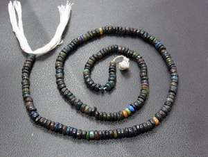 Cuentas de piedras preciosas sueltas con forma redonda de ópalo negro etíope, fabricación de joyas naturales de buena calidad - Product Image 3