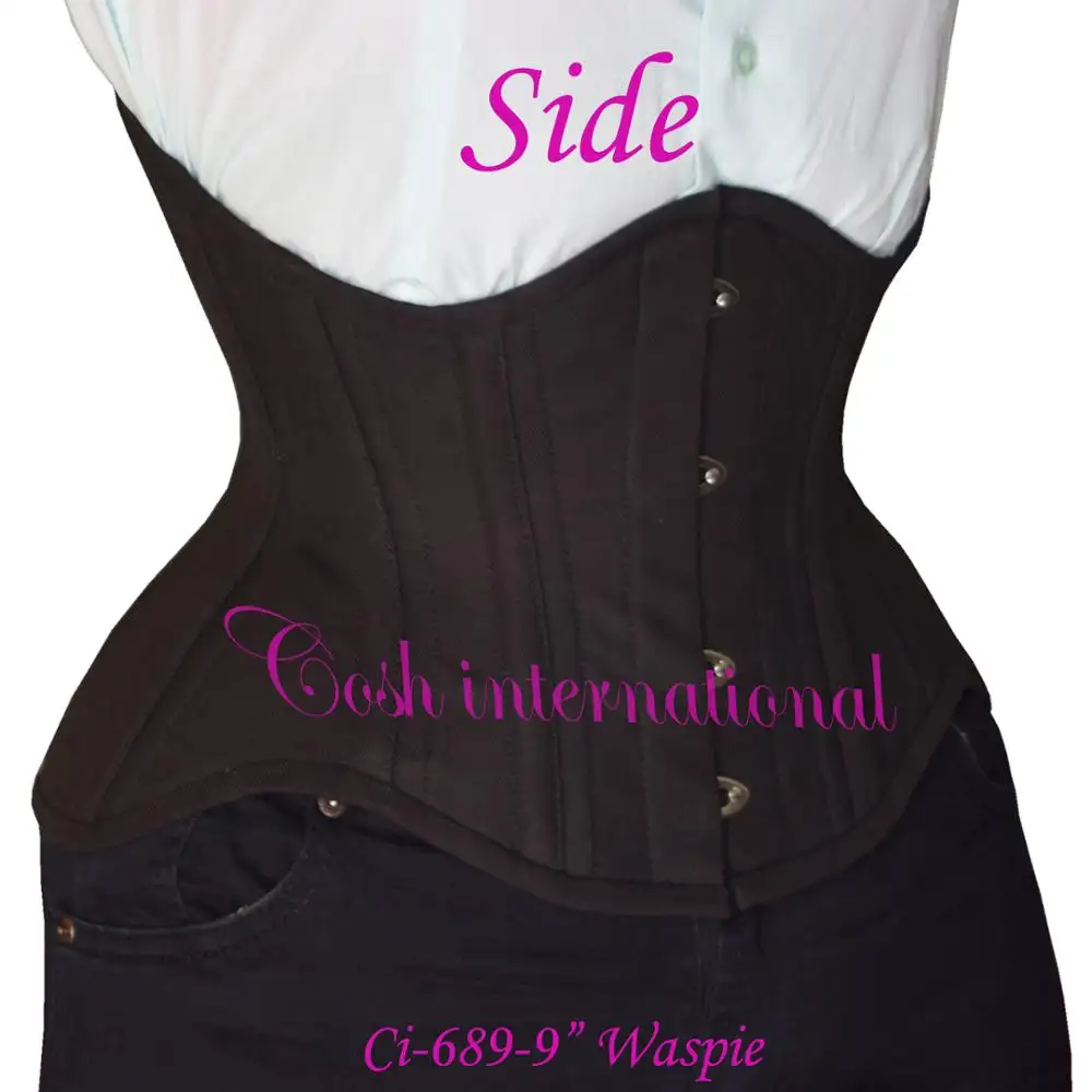 COSH CORSET-corsé de acero para reducir la cintura, corsé negro de algodón para reducir la cintura, talla grande