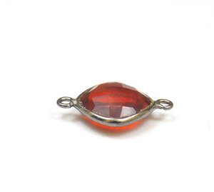 Ensemble de connecteurs uniques en argent sterling 925 pour la fabrication de bijoux, grenat rouge, quartz, double caution, ODM, fournisseur OEM - Product Image 1