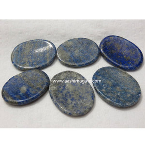 Figurine de forme ovale faite à la main motif Lapis Lazuli pierre de pouce Agate pierre précieuse pierre d'inquiétude pour l'artisanat de pierre semi-précieuse Feng Shui - Product Image 2