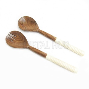 Ensemble de service à salade en bois d'acacia durable Ustensiles de service réutilisables écologiques pour les fêtes, les repas et la cuisine Fournisseur en gros - Product Image 1