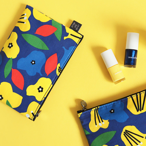 LVEB Pochette à cosmétiques bleu bohème avec fermeture à glissière Style sac - Product Image 1