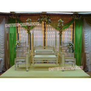 ชุดชิงช้าสำหรับงานแต่งงานแบบอินเดียพร้อมเก้าอี้ไม้สำหรับออกงานปาร์ตี้ในร่มแบบสั้น - Product Image 1